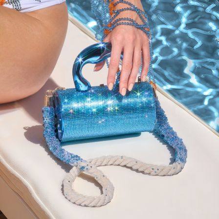 Malibu Blue, new crystal shade, hand bag